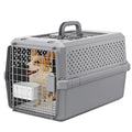 RIZZARI Pets Spree Hard-Sided Pet Travel Carrier, Portable Crate for Medium Dogs and Cats, Durable Plastic Carrier with Metal Door and Ventilation, Ideal for Air Travel, Trips and Outdoor Use