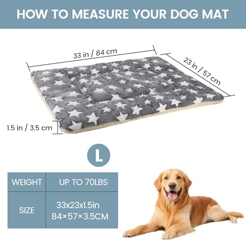 Dog Bed mat Pet mat Dog Box mat Machine Washable Grey (33x23x1.5in)