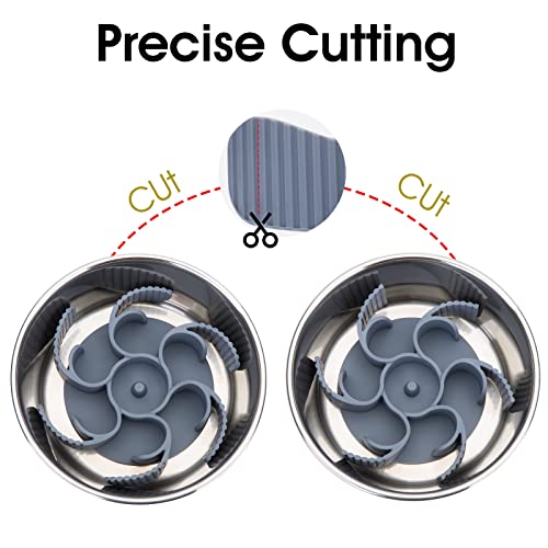 Keegud Slow Feeder Dog Bowls Insert [Octopus Suction Cups] Super Firm Slow Eating Dog Bowl [Cuttable] for Large Breed and Medium Size Dog Compatible with Regular and Elevated Dog Bowls (Turbine)