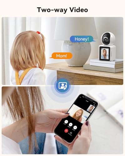 TMEZON Video Pet Dog Camera Indoor Two Way Wireless Security Camera Monitor 1080P with Phone app and Motion Detection,Baby/Elderly/Nanny Audio Calling Device Pan Tilt