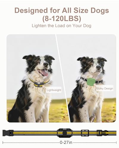 Dog Shock Collar with Remote Control for Small Medium Large Dogs, 3300FT Waterproof Rechargeable Dog Training Collar with 20 Adjustable Shock & Vibration Levels, Beep, LED Light & Safety Lock