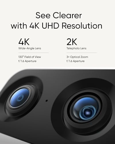 eufy Security 4K Indoor Cam S350, No Subscription, Dual Cameras, 8× Zoom, 360° Coverage, Works as a Pet Camera, Nanny/Senior/Baby Monitor, AI Auto-Tracking, Human/Pet/Cry Detection, 2.4/5 GHz Wi-Fi