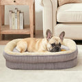 DEBANG HOME Orthopedic Dog Bed for Medium Dogs Breeds, High Density Egg Crate Foam Dog Sofa Beds,Oval Kennel Bed, Pet Couch Bed with Four Sided Bolster, Removable Washable Cover& Non-Slip Bottom