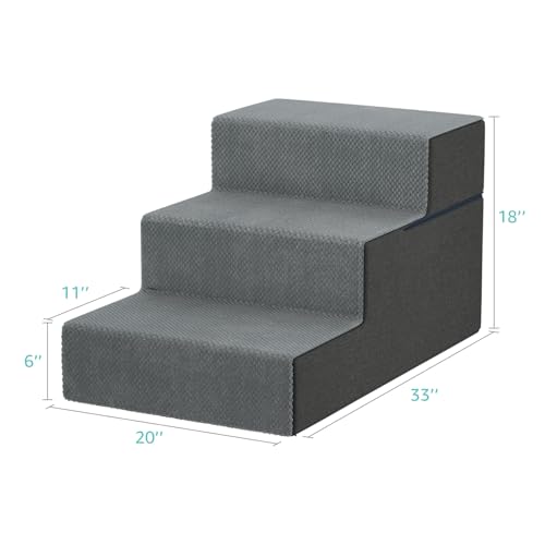 YENING Large Dog Stairs for High Beds - Extra Wide Pet Steps for Large Dogs to Get on Tall Bed 3 Deep Step Cat Ramp for Couch