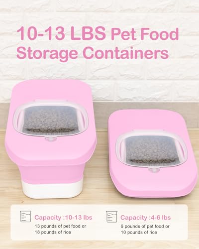 DDMOMMY 10-13 Lbs Dog Food Container, Collapsible Pet Food Storage Containers with Airtight Lid, Pet Food Scoop, Dog Food Storage Container Dry Food for Dog, Cat