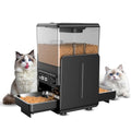 CityFlee Automatic Cat Feeder for 2 Cats, 5L/20 Cups Food Dispenser with Adjustable Raised Double Bowls, Detachable Control Panel, Timed Cat and Dogs Feeder for Dry Food, Dual Power Supply