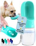 MalsiPree Dog Water Bottle Dispenser - 12 oz Blue - Leak-Proof Lock & One-Hand Operation - Dog Water Bowl Dispenser - Pet Travel Bottle with Built-in Bowl for Trail Hiking, Park Visit & Beach Days