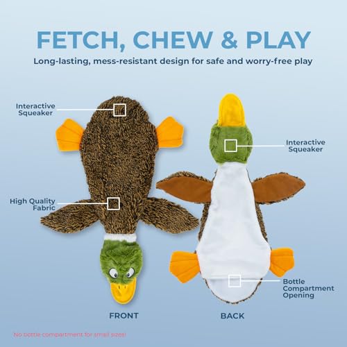 Best Pet Supplies Squeaky Dog Toys with Soft Durable Fabric for Small, Medium and Large Pets Interactive Toy for Indoor Play, Supports Active Biting and Play - 1Wild Duck, Small