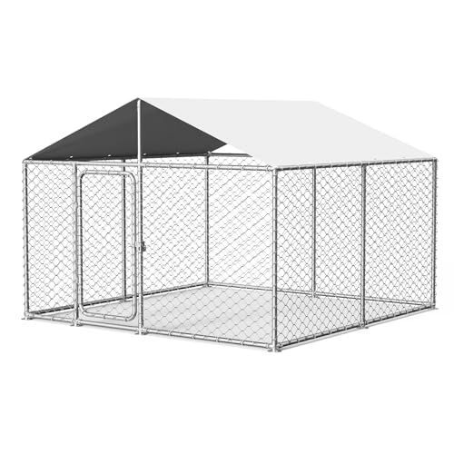 Docagt 7.8'x7.8' Large Outdoor Dog Kennel, Heavy Duty Dog Enclosure with Roof, Weather Resistant Cover and Security Lock(93"x93")