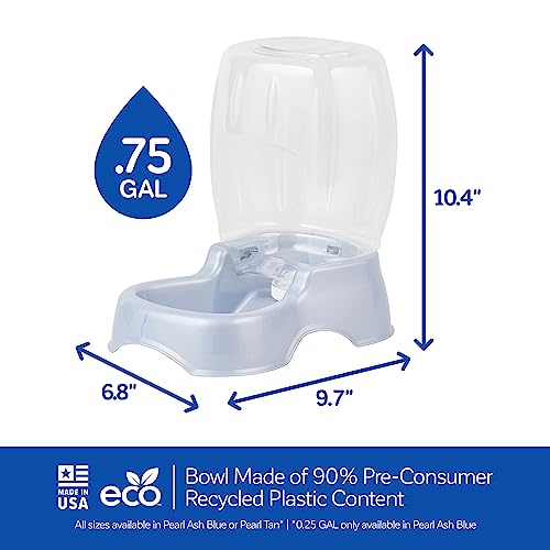Petmate Pet Cafe Cat and Dog Gravity Water Dispenser - Water Bowl for Cats and Dogs, USA Made, 0.75 GAL, Pearl Gray