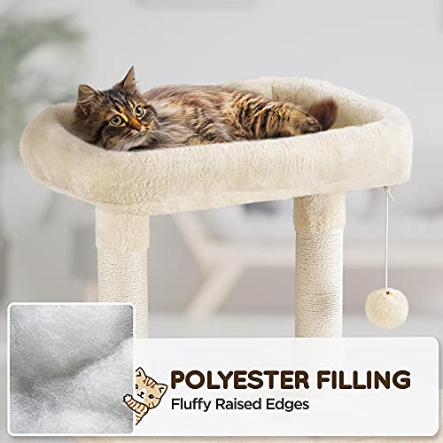 Yaheetech Cat Tree, 63 Inches Multi-Level Indoor Cat Play Structure with Scratching Posts, Hammock, and Dangling Ball