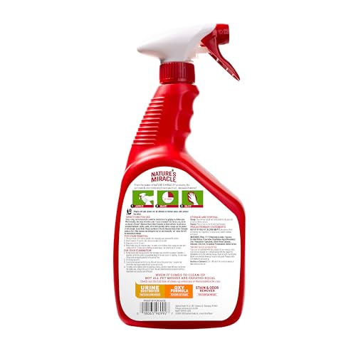 Nature's Miracle Advanced Cat Stain and Odor Eliminator Spray, Severe Mess Enzymatic Formula For Tough Pet Messes, 32 oz