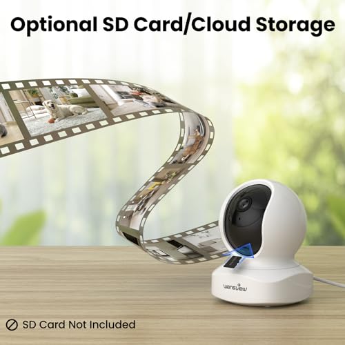 wansview 5MP UHD Pet Camera with Phone app, 5Ghz&2.4Ghz Dual Wi-Fi Security Camera Indoor for Monitoring Home/Baby/Cat/Dog, 2 Way Audio, 24/7 TF Card Storage(TF Card Not Included), Q5 (White)