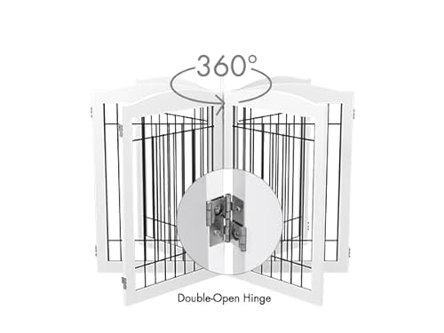 Spirich Freestanding Wire Pet Gate for Dogs, 60 inches Extra Wide, 30 inches Tall Dog Gate for The Houes, Doorway, Stairs, Pet Puppy Safety Fence, White 3 Panels