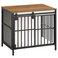 HOOBRO Dog Crate Furniture with Sliding Barn Door, Dog Kennel Indoor for Small/Medium Dogs, Heavy Duty Dog Cage with 2 Doors, End Table for Living Room, Bedroom, Rustic Brown and Black BWH73GW03