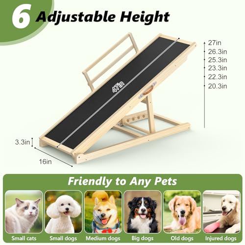 Dog Ramp for Bed, Sofa & Car, for Senior, Injured & Small to Large Dogs