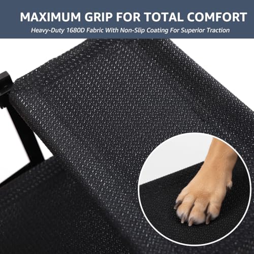 Oiilores Foldable Dog Stairs for Large Dogs - Extra Wide Pet Ramp for Cars, SUV, Non-Slip Surface, Supports Up to 250 Lbs, 5 Steps