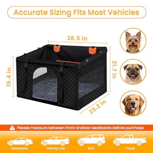 Buatis Large Dog Car Seat Cover with Dog Bed Mat for Back Seat Half - Single Seat Travel Hammock Extender, Waterproof Hard Bottom for Medium & Large Dogs, Car SUV Truck Vehicle