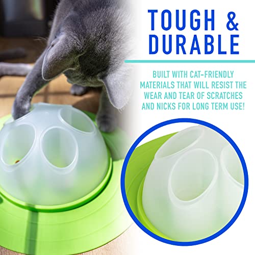 Franklin Pet Supply Co. Interactive Cat Digging Slow Feeder Bowl - Toy Bowl for Treats + Food - Scratching Feeder - Interactive for Cats + Kittens