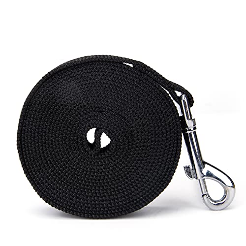 Siumouhoi Strong Durable Nylon 10ft Long Dog Training Leash, Traction Rope, 1 Inch Wide, for Small and Medium Dog (Black, 10 Feet)