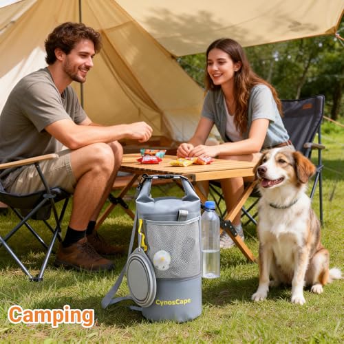 CynosCape Dog Food Storage Bag for Camping Trips,Road Travel,Dog Boarding,Overnight Kibble Bag Carrier 10L,Portable,Leak-Proof,Airtight,Odor-Resistant,Wipe Clean (Bowl Not Included)