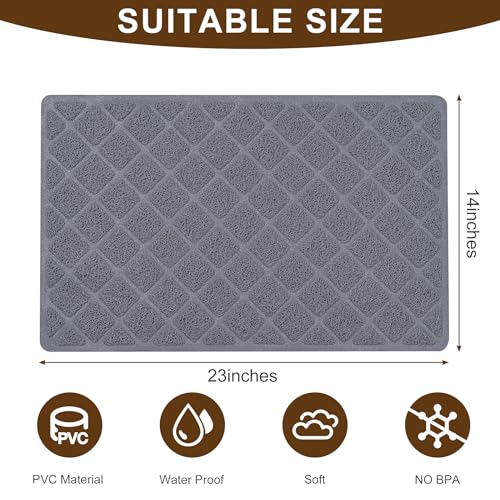 BOOMIBOO Cat Litter Mat Litter Box Mat，Litter Trapping Mat Premium Durable PVC Pad, 23 x 14 Inches, Easy to Clean，Non-Slip，Urine Waterproof