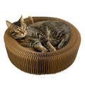 BobbyPet Cat Scratcher Lounge Bed - Collapsible Round Shape for Big Cat, Honeycomb Paper, 20 Inch