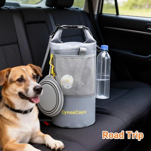 CynosCape Dog Food Storage Bag for Camping Trips,Road Travel,Dog Boarding,Overnight Kibble Bag Carrier 10L,Portable,Leak-Proof,Airtight,Odor-Resistant,Wipe Clean (Bowl Not Included)