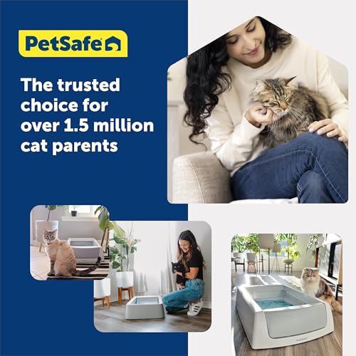 PetSafe ScoopFree Crystal Litter Tray Refills – Premium Blue Crystals, 6-Pack – Disposable Tray – Includes Leak Protection & Low Tracking Litter – Absorbs Odors on Contact