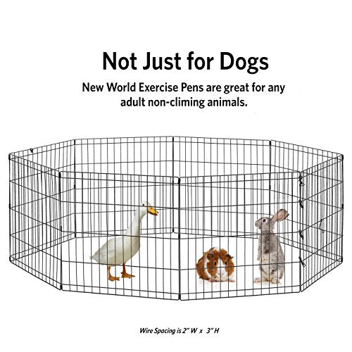 New World by MidWest Homes for Pets 18-Inch Exercise Pen, for Indoor and Outdoor use, 16 Sq Feet of Play, Folding Dog Pen, No Door Design for Maximum Security, Easy to Set Up, Foldable Pet Playpen