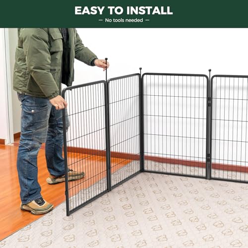 FXW Rollick Unleashed Dog Playpen for Indoor, Yard, RV Camping, 40 inch 8 Panels for Medium and Large Dogs, Black│Patented