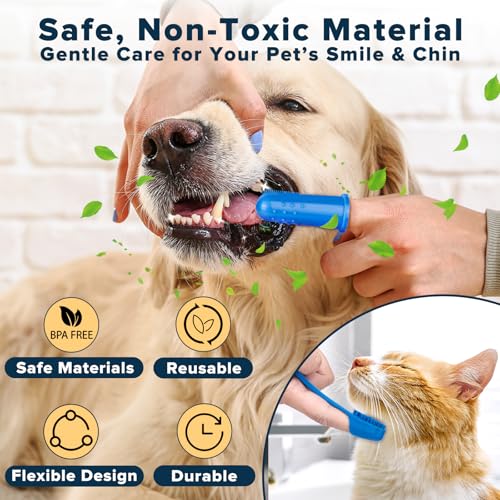 Augwind 6PCS Pet Grooming Kit for Dogs, Cats and Horses | Dog Washing Gloves | Cleanroom Gloves | Dog Bath Brush | Dog Bath Gloves | Dog Shampoo Brush | Dog Bath Supplies (Navy Blue)