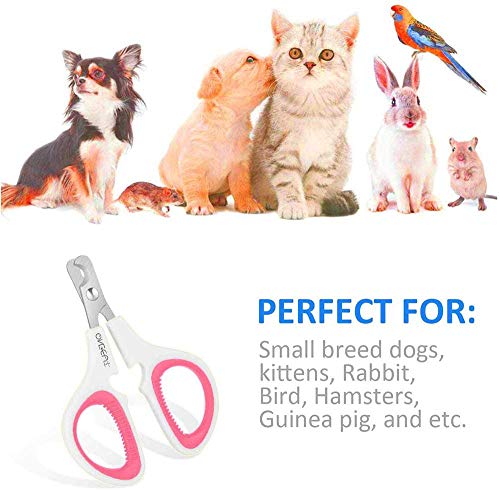 OneCut Pet Nail Clippers, Update Version Cat & Kitten Claw Nail Clippers for Trimming, Professional Pet Nail Clippers Best for a Cat, Puppy,Rabbit, Kitten & Small Dog,Sharp & Safe (Pink)
