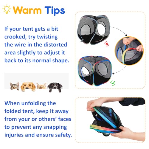 TOYSBOOM Outdoor Cat Enclosure - 5-in-1 Portable Cat Tunnels with Tent, Cube, Collapsible Catio for Cat Run Outside, Pop up Enclosed Playground for Indoor Cats, Kitty & Small Animals