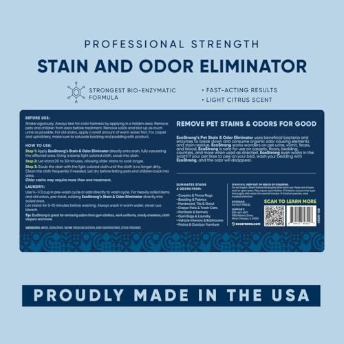 Eco Strong Pet Stain and Odor Remover - Cat Urine Enzyme Cleaner Destroyer, Urine Destroyer for Dogs, Pet Urine Enzyme Cleaner - 128 Oz