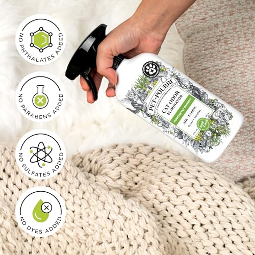 Pet-Pourri Smell Ya Litter Cat Litter Deodorizer Spray, Purrfectly Bamboo 3.4 Fl Oz, Up to 170 Uses, Pet Odor Remover with Essential Oils for Air, Carpet, Urine, Vet Recommended, Bergamot Bamboo Scent