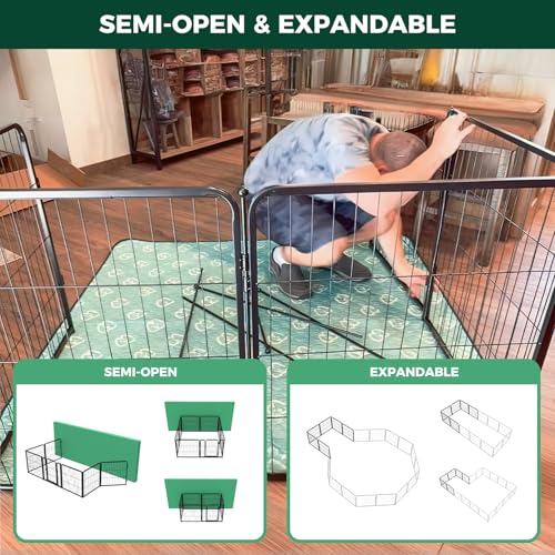 FXW Homeplus Unleashed Indoor Dog Playpen - Stress-Free and Safe Play, Heavy Duty 24 Inch 6 Panels Dog Pen for Puppy and Small Dogs, Black│Patented