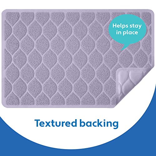 MIGHTY MONKEY Waterproof BPA Free Cat Litter Box Trapping Mat, Easy Clean Floors, Textured Backing, Soft on Sensitive Kitty Paws, Cats Accessories, Less Waste, Stays in Place, 24x17, Purple