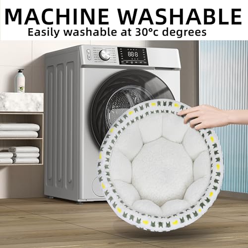 AIWIKIDE Super Soft Small Dog & Cat Bed, Anti-Anxiety Puppy Cuddler, Cozy Round Fluffy Plush Pet Bed, Machine Washable Faux Fur Donut Cuddler