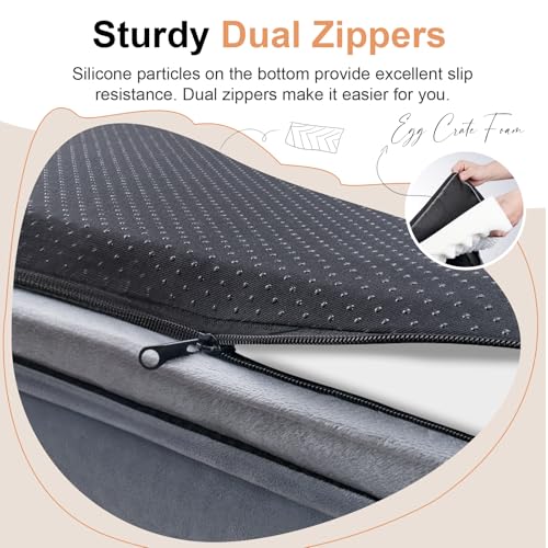 Large Dog Bed Orthopedic Washable: Beds Bolster XL Bed Large Big Dogs Memory Foam Couch Sofa Waterproof with Removable Cover