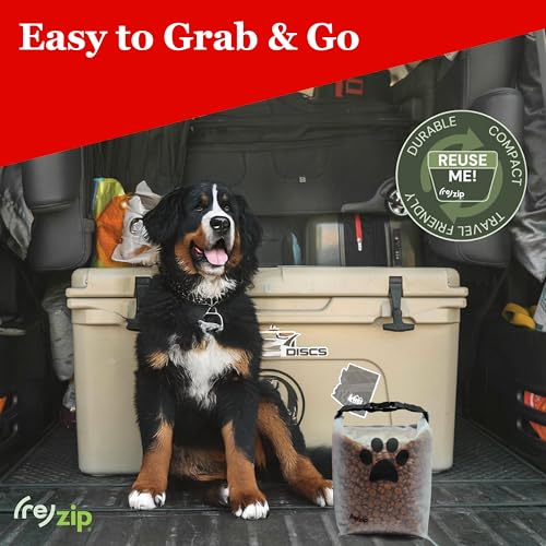 (re)zip Roll Top Pet Food Storage Bag (14-Cup) | BPA-Free, Food Grade, Pet Safe | Keeps Kibble Fresh for Camping, Dog Boarding, Weekend Getaways | Machine Washable
