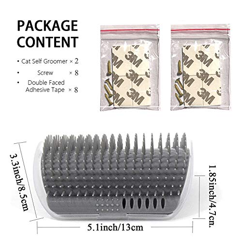 Kingtree Cat Corner Scratcher Self Groomer with Catnip, 2 Pack Softer Cat Face Scratchers Wall Corner Grooming Massage Combs for Long & Short Fur Cats