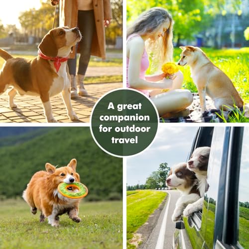 Collapsible Dog Bowls, Travel Food and Water Double Bowl for Cats & Dogs, 2-in-1 Portable BPA-Free Feeding Solution, Perfect for Traveling, Camping & Walking (S/ 60oz)