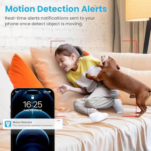 litokam 2K Indoor Security Camera, 360° Cameras for Home Security Indoor with Motion Detection, Pet Cam with Phone App, Baby Monitor-Night Vision