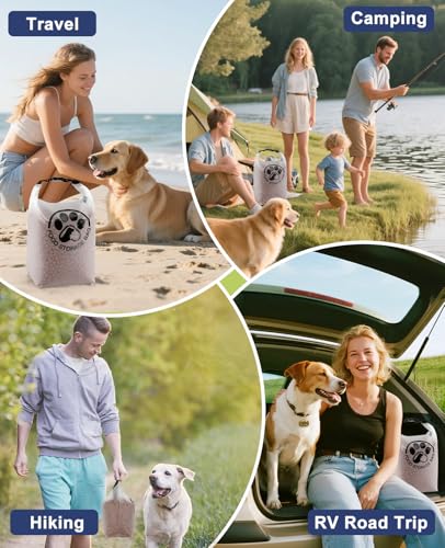 Aosnare Pet Food Storage Bag for Travel - Transparent Leak-Proof Dog Food Container with Roll-Top Closure, Keeps Kibble Fresh for Camping Trip, Dog Boarding, Weekend Getaways (14 Cups)