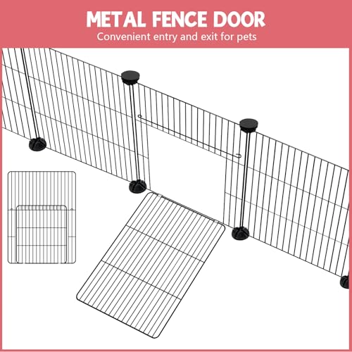 32 Panels Small Animal Playpen,47.5" x 23.7" x 31.5" Pet Playpen with Upgrade Waterproof Mat,C&C Cage for Guinea Pigs, Rabbit/Bunny Cage, Bunny/Puppy Play Pen, Indoor Outdoor Portable Metal Fence
