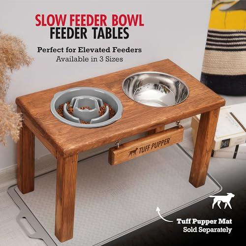 Tuff Pupper Slow Feeder Insert Bowl | Puzzle Maze Slows Down Eating | Elevated Feeder Tray Bowls | Standalone Dog Bowl | Pet Bowls Insert | Easy Clean Dishwasher Safe (2 Cups - Fits 7.5-8 Inch Hole)