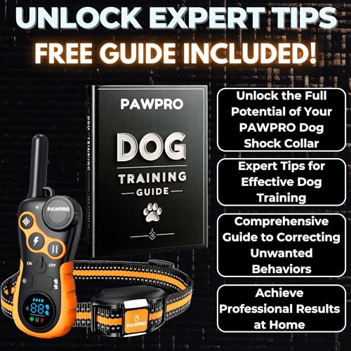 Dog Shock Collar with Remote, Unmatched 4-Mile Range, Night-Light Mode, Training Guide Included, 124 Training Levels & 4 Modes, Beep Vibration Shock, Waterproof Rechargeable, Fits All Dogs (1 Collar)
