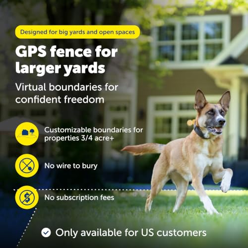 PetSafe Guardian GPS Dog Fence No Subscription Create Your Own Wireless Dog Fence Single-Yard Fence for Yards 3/4 Acres or Larger World's Safest GPS Dog Fence Tech New, Redesigned Collar