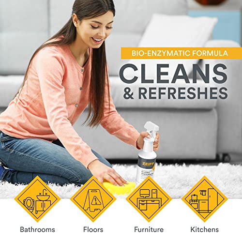 Zeiff Pet Stain and Odor Remover - Pet Odor Eliminator for Home and Professional Use - Carpet Stain Remover - Pet Urine Enzyme Cleaner for Dog and Cat Pee, Feces, and Fluids - 1 Gallon